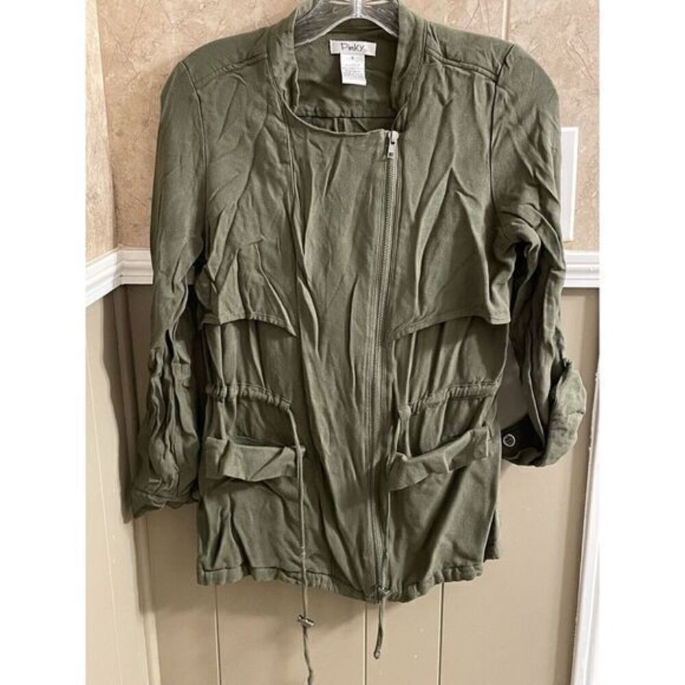 Pinky Shacket Green Full Zip Women's Size Small‎